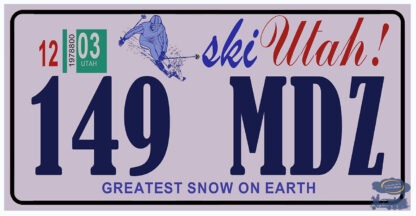 Plaque d'immatriculation américaine Utah, (Greatest snow on Earth)