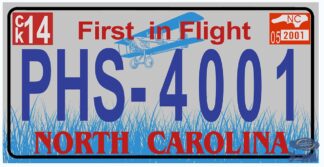 Plaque d'immatriculation américaine, North Carolina (First in Flight)