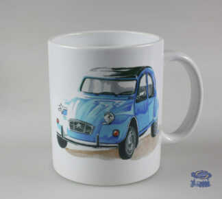 Citroën 2CV Bleue, Mug Blanc
