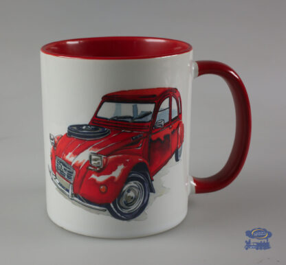 Citroën 2CV rouge Sahara, Mug Blanc / Rouge