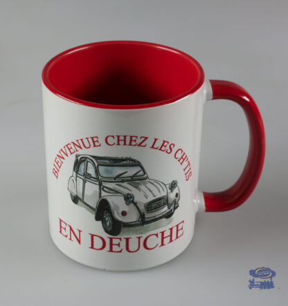 Citroën 2CV Bienvenue chez les Ch'tis, Mug Blanc / Rouge