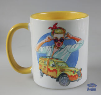 Citroën Pin-up, Mug Blanc / Jaune