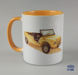 Citroën Méhari jaune, Mug Blanc / Jaune Orangé