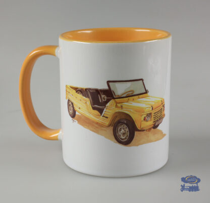 Citroën Méhari jaune, Mug Blanc / Jaune Orangé