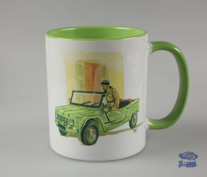 Citroën Méhari verte, Gendarmerie, Mug Blanc / Vert
