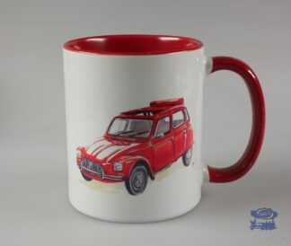 Citroën Dyane rouge, Mug Blanc / Rouge