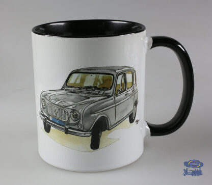 Renault R4, Mug Blanc / Noir