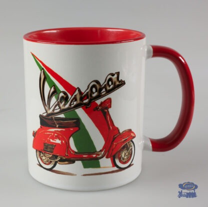 Vespa Rouge, Mug Blanc/Rouge