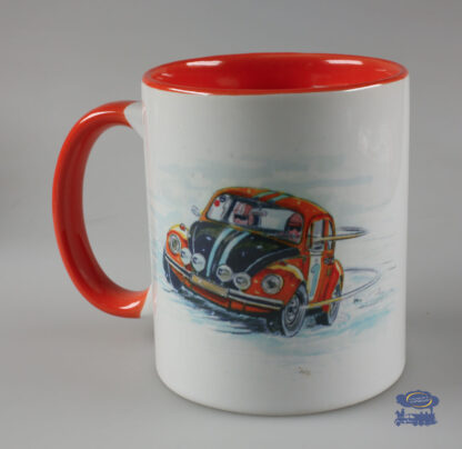 Volkswagen Coccinelle Rallye, Mug Blanc / Jaune Orangé