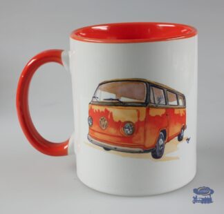 Volkswagen Combi orange T2, Mug Blanc / Jaune Orangé
