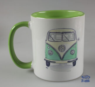 Volkswagen Combi Vert T1, Mug Blanc / Vert