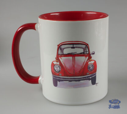 Volkswagen Coccinelle Rouge, Mug Blanc / Rouge