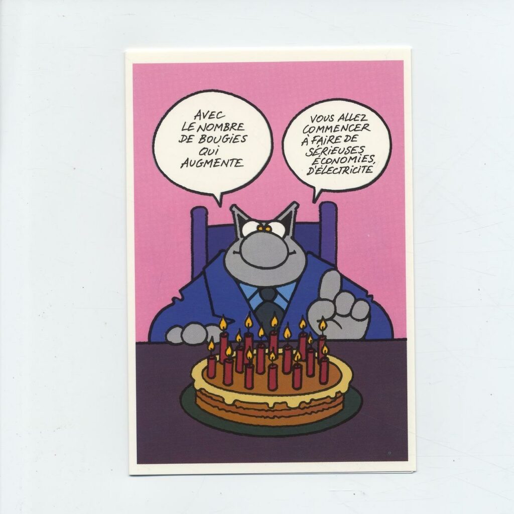 Le Chat : Carte double Avec le nombre de bougies qui augmente vous allez commencer a faire de sérieuses économies d'Electricité