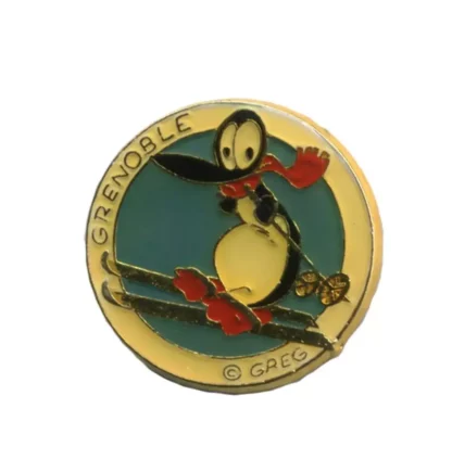 Pins-Alfred-le-pingouin-skie-à-Grenoble-par-Greg-et-Saint-Ogan