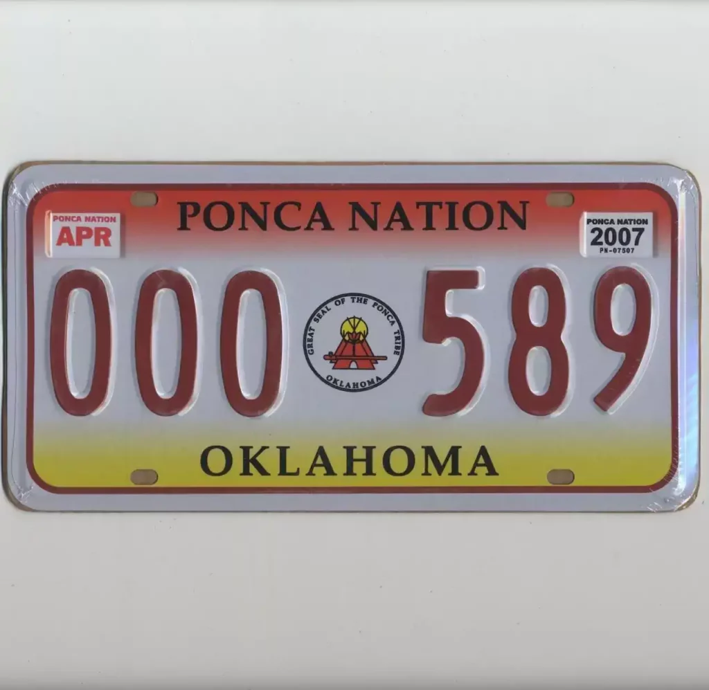 Plaque-immatriculation-américaine-OKLAHOMA-Ponca-Nation