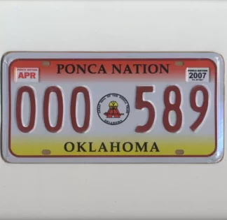 Plaque-immatriculation-américaine-OKLAHOMA-Ponca-Nation