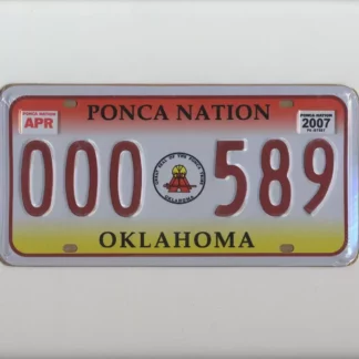 Plaque-immatriculation-américaine-OKLAHOMA-Ponca-Nation
