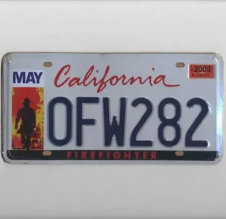 Plaque-immatriculation-américaine-Pompiers-CALIFORNIA-Firefighter