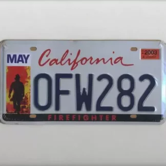 Plaque-immatriculation-américaine-Pompiers-CALIFORNIA-Firefighter