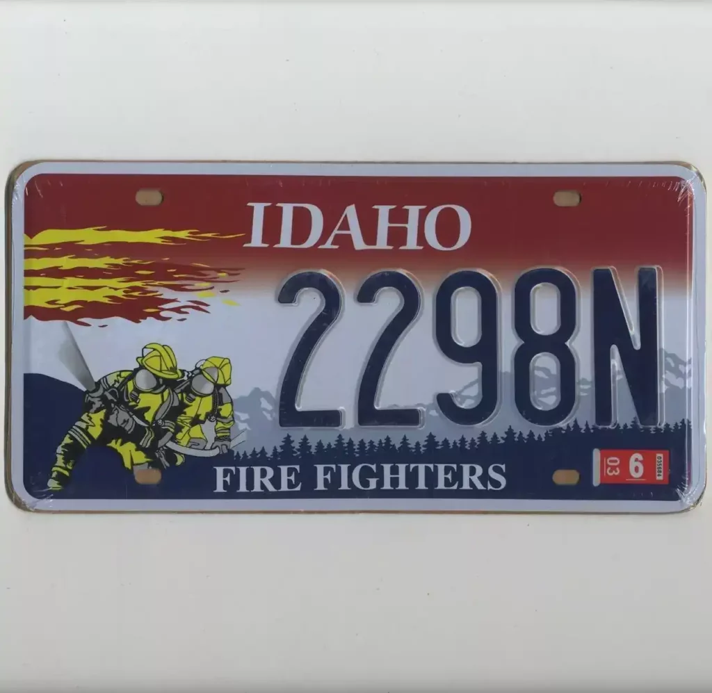 Plaque-immatriculation-américaine-Pompiers-IDAHO-FireFighters