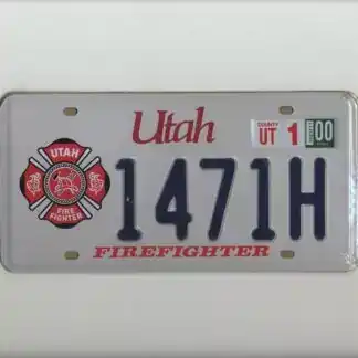 Plaque-immatriculation-américaine-Pompiers-UTAH-Firefighter