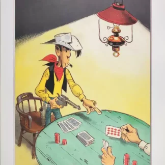 Poker-Affiche-Lucky-Luke-par-Morris-grand-modèle