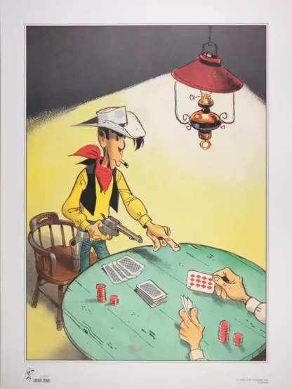 Poker-Affiche-Lucky-Luke-par-Morris-grand-modèle