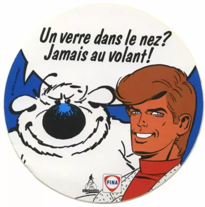 Ric-Hochet-et-Cubitus-Autocollant-Fina-Un-verre-dans-le-nez
