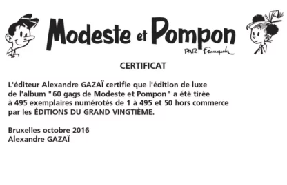 TT-Modeste-Pompom-60-gags-Edition-grand-vingtième-certificat