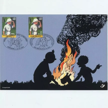 Tintin-Timbre-Emission-commune-avec-la-RDC-2001