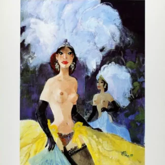 affiche pin up Will Moulin Rouge satinée