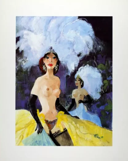 affiche pin up Will Moulin Rouge satinée