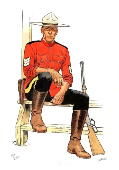Affiche Trent Police montée Canadienne Léo offset signée