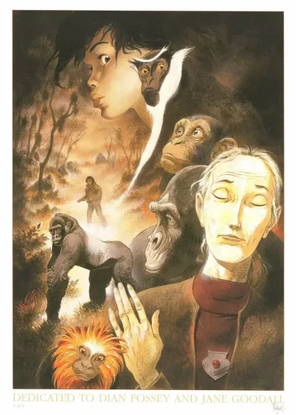 affiche zoo frank pé hommage diane fossey signée