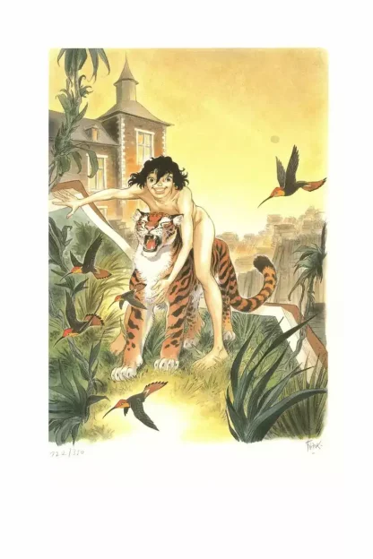 affiche zoo frank pé manon tigre oiseaux signée
