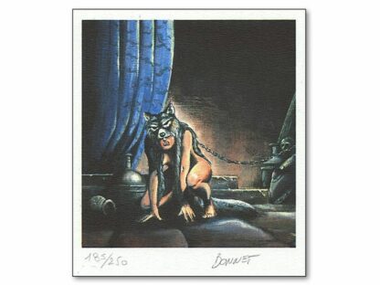 Bonnet, Attila mon Amour, Ex-libris signé,Femme Loup