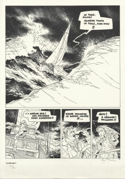 Roels, Bleu Lézard, Affiche offset signée, Fac-similé d'une planche originale