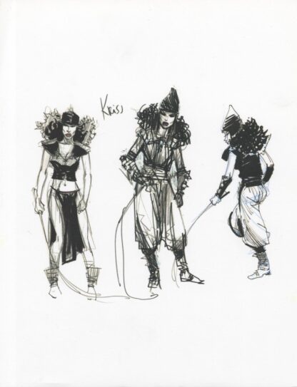Thorgal, Rosinski, Ex-libris, Kriss au fouet, études au feutre