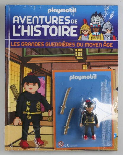 Playmobil, aventure de l'histoire, les grandes guerrières du moyen âge. La bd accompagnée de son Playmobil, Ninja.