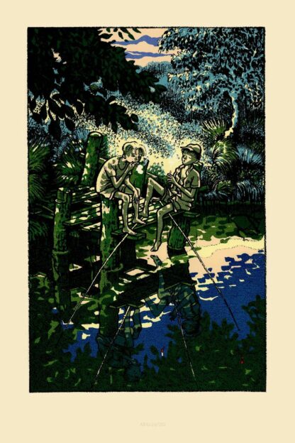 La pêche : Duba : Sérigraphie signée