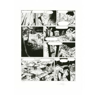 Vernes, Coria, Bob Morane, Fac similé en sérigraphie d'une planche "Le jade de séoul", Numérotée, Signée