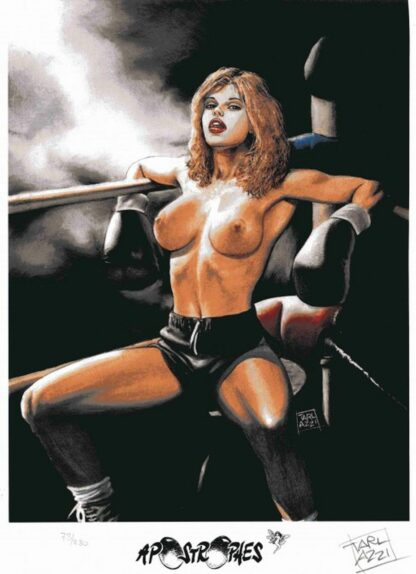 Tarlazzi : Selen : Ex-libris offset signé : Boxeuse