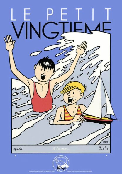 Hergé, Quick et Flupke, Sérigraphie, La baignade