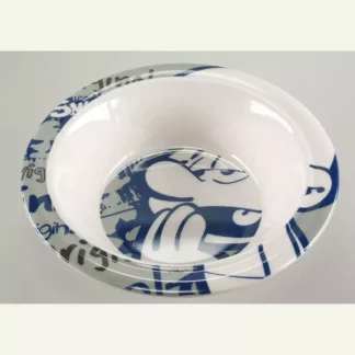 Assiette creuse enfant Schtroumpfs qui baillent en mélamine