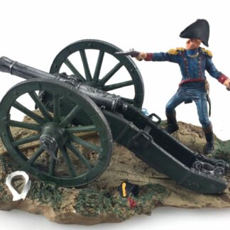 Canon de la Bataille de Waterloo : Diorama L'histoire de l'artillerie : Napoléon : Figurine en métal 1/32