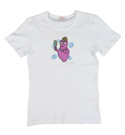 T-shirt Femme Barbapapa Miroir manches courtes blanc : taille XS