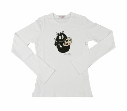 T-shirt Femme Barbapapa Peintre manches longues blanc : taille XS