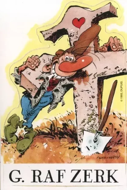 Autocollant Pierre Tombal Dupuis 1993 G. Raf Zerk néerlandais