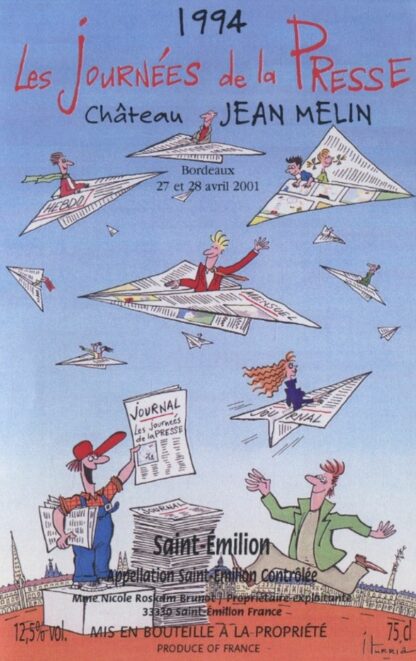 Iturria, Etiquette de vin, Journées de la presse - Château Jean Melin 1994