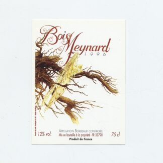 Ledroit, Etiquette de vin, Fée sur branche, Bois Meynard, 1996